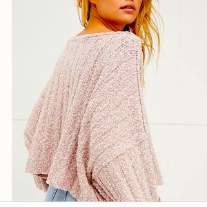 Pink Oversized Cropped Sweater